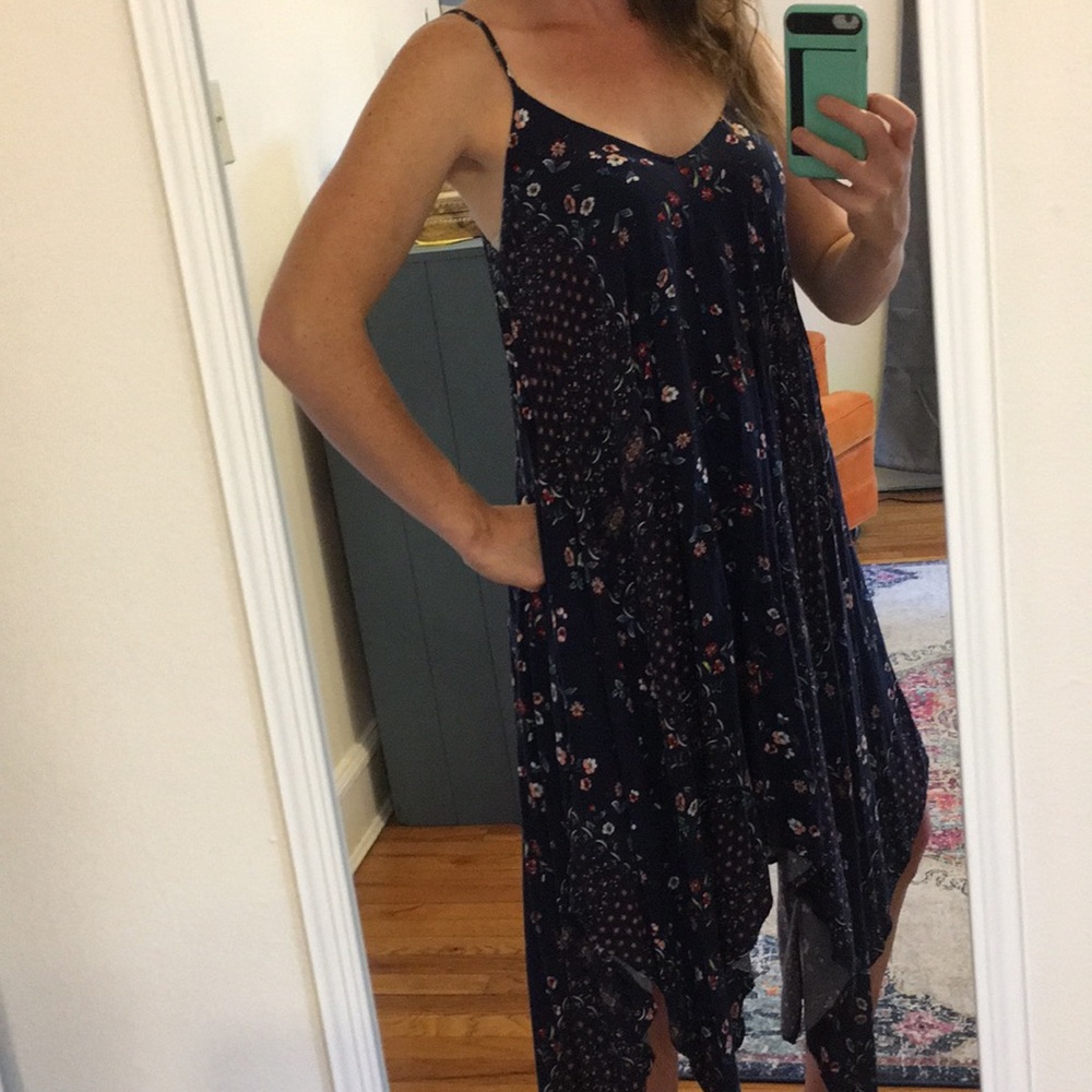 Flowy floral handkerchief maxi